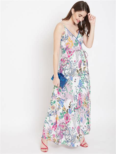 Berrylush Women Multicoloured Floral Printed V-Neck Side Tie-Up Wrap M