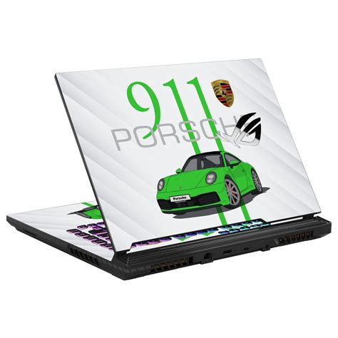 Shop Porsche 911 Green SideStripe Laptop Skin for Asus | Buy Online Now ...