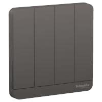 Schneider Electric - AvatarOn, 4 switches - 16AX, 250V, 1 Way, Dark ...