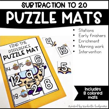 Subtraction to 20 Kindergarten, First Grade, Second Grade Math | Puzzle ...