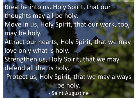 HOW IN THE WORLD!!: St Augustine's Prayer of The Holy Spirit As A Blessing