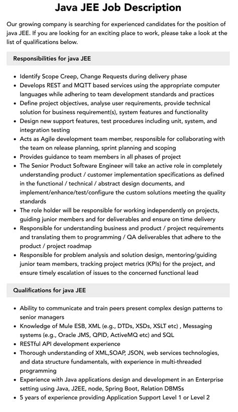 Image result for Java Job Roles List