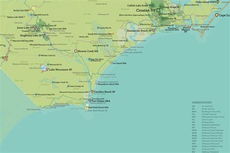 North Carolina State Parks & Federal Land Map 24x36 Poster - Best Maps Ever