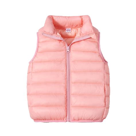 Posijego Winter Puffer Vest for Kids Boys Girls Solid Color Zip Up ...