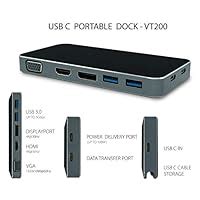 VT200 USB C Portable Dock (901226) | Dual Display, USB 3.0, HDMI ...