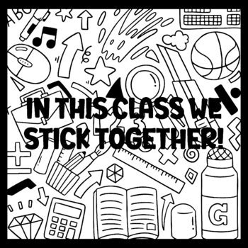 IN THIS CLASS WE STICK TOGETHER! 3 by 3 Feet Back To School Bulletin ...