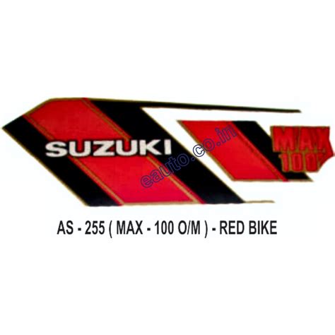 Graphics Sticker Set for Suzuki Max 100 | Old Model | Red Vehicle | Bo