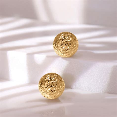 Glimmering Sphere 18KT Gold Stud Earrings