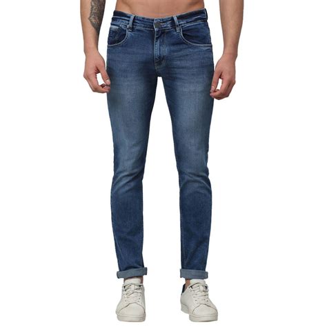 Buy Cantabil Men Blue Solid Stretchable Jeans Online