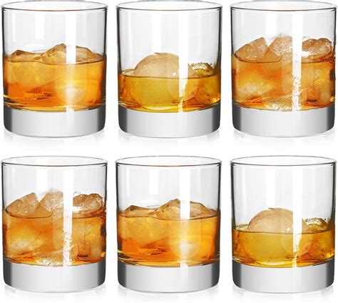 Amazon.com | Rock Style Old Fashioned Whiskey Glasses 11 Ounce, Short ...