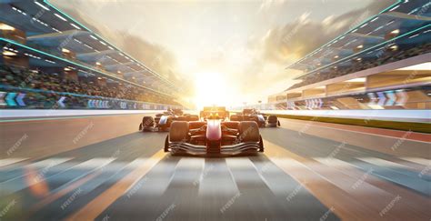 3d render sport racing car fast driving to achieve the champion dream ...