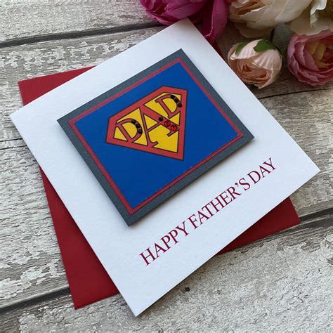 Handmade Father’s Day Card 'SUPER DAD' - Handmade Cards -Pink & Posh