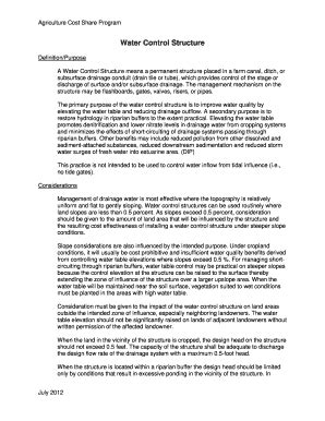 Fillable Online ncagr Water Control Structure - ncagr Fax Email Print ...