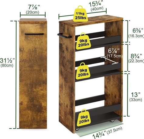 TEAMIX 4 Tier Slim Storage Cart with Handle, Slide India | Ubuy