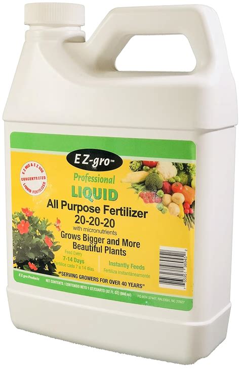 Buy EZ-gro 20 20 20 Fertilizer - All Purpose Liquid Plant Food - Lawn ...