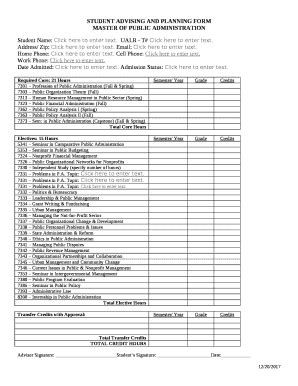 STUDENT ADVISING AND PLANNING Doc Template | pdfFiller