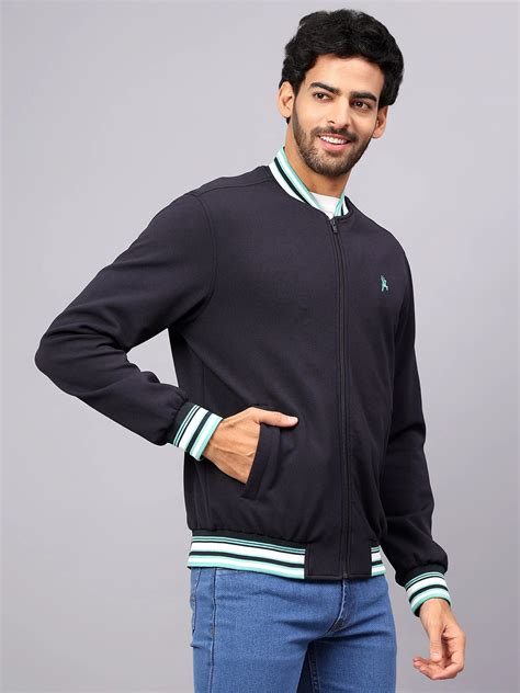 Buy Men's Navy Blue Bomber Jacket online in India | Shiv Naresh