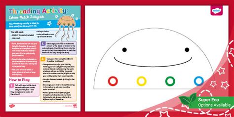 Colour Match Jellyfish Threading Activity