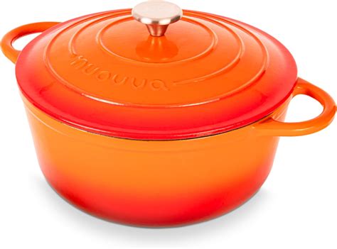 Amazon.com: Enamelled Cast Iron Dutch Oven Casserole Pot - Cast Iron ...