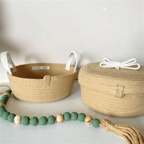 Boho Bread/Roti Storage Baskets- Set of 2 | Baskets & Boxes by Kotton ...