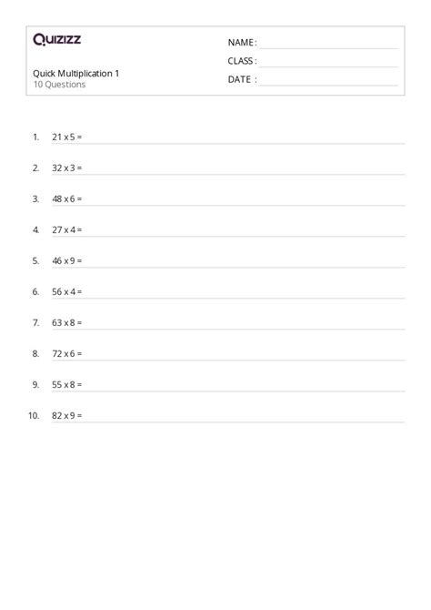 50+ Multiplication worksheets for 8th Class on Quizizz | Free & Printable