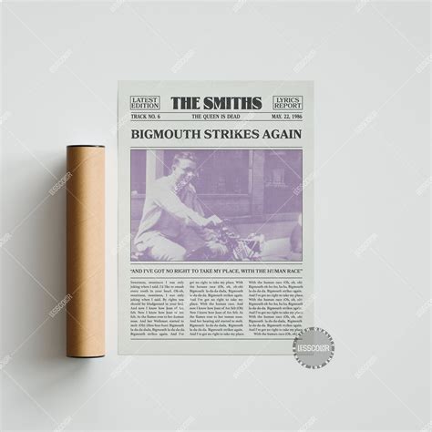 The Smiths Retro Newspaper Print, Bigmouth Strikes Again Poster ...