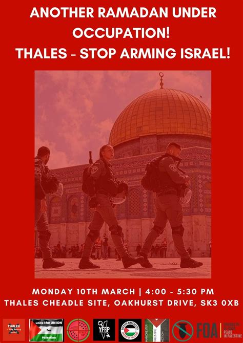 ? THALES - STOP ARMING ISRAEL COMMUNITY DEMO: HANDS OFF THE WEST BANK ...
