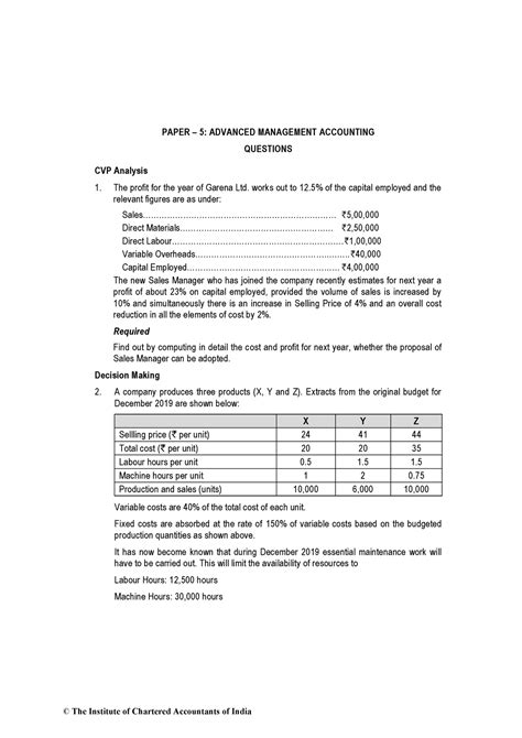 Final Adv Magt Accounting(O) RTP Nov 2020 - PAPER – 5: ADVANCED ...
