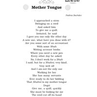 NCERT Textbook Poem Mother Tongue - Class 11 English Woven Words ...