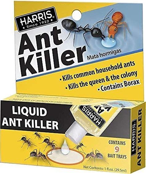 Harris Borax Liquid Ant Killer, 1oz - Includes 9 Bait Trays 1-Pack ...