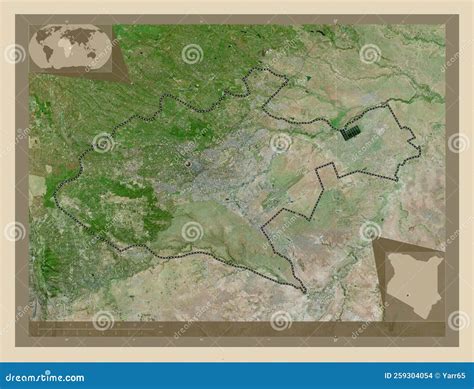 Nairobi, Kenya. High-res Satellite. Major Cities Stock Illustration ...