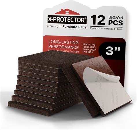 X-PROTECTOR Felt Furniture Pads - 12 PCS 3" - Felt Pads Floor ...
