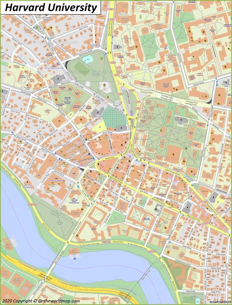 Harvard University Campus Map | Cambridge, Massachusetts - Ontheworldmap.com