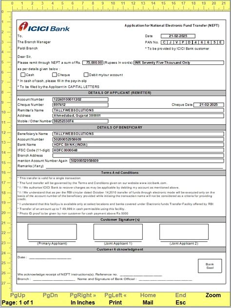 TDL Source Code of ICICI BANK NEFT RTGS Bank Payment Transfer Letter ...