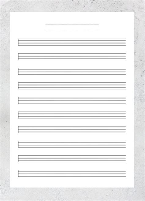 A4 - Blank Sheet Music - US Letter Printable Sheet Music Manuscript ...