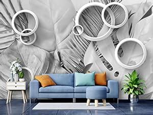 999STORE Designer Beautiful 3D White Circular Wallpaper for Walls,3D ...