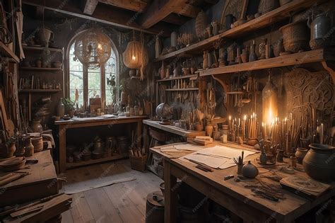 Premium AI Image | Fantasia Forge Inside the Dreamweavers Workshop of ...