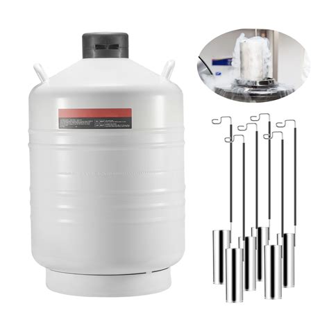 SKYSHALO Liquid Nitrogen Storage, 30L Aluminum Cryogenic Dewar, LN2 ...