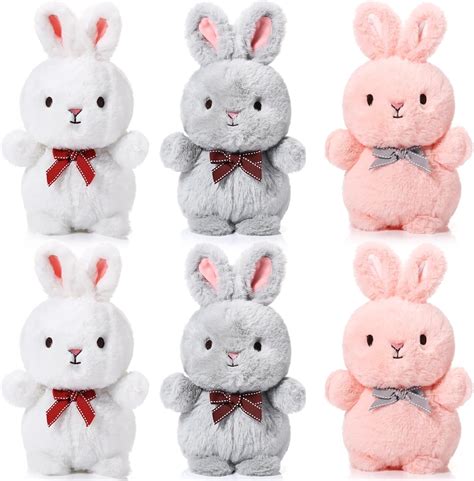 Amazon.com: PullCrease 6 Pack Bunny Stuffed Animals Bulk, Bunny Rabbit ...
