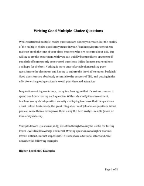 Image result for Multiple Choice Writing Test