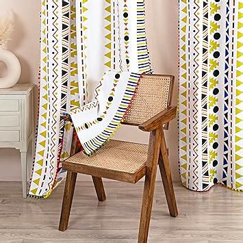 Buy HOMEMONDE Cotton Curtains 8 Feet Long Door Set of 2 Drapes with ...