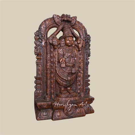 24" Wooden Lord Venkateshwara Sculpture