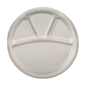 Buy Paper Plates with 4 Sections, Biodegradable, Leak Proof, one time ...
