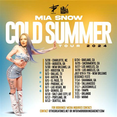 Mia Snow announces dates for upcoming Cold Summer Tour