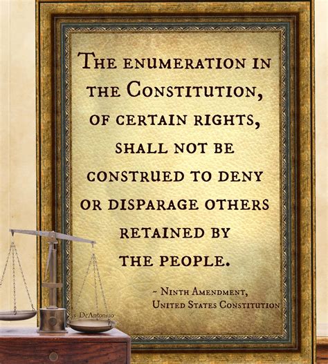 Ninth 9th Amendment Print US Constitution Art Print Federal States ...