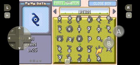 Firered Emulator. 6x speed. After 50 tries to get "!" unown got a shiny ...