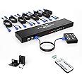 MT-VIKI 8 Port KVM HDMI Switch, 4K@30Hz 1U Rack Mount With IR Remote ...