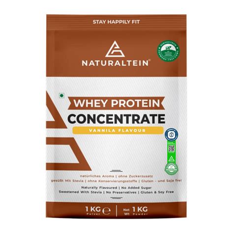 NATURALTEIN Natural Whey Protein Concentrate Vanilla - 1 kg (Naturally ...