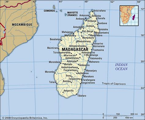 Map of Madagascar and geographical facts, Where Madagascar on world map - World