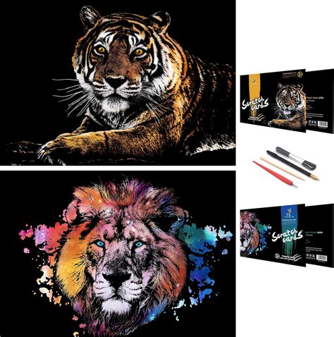 Scratch Painting Art Paper ,Animal Series Scratchboard for Kids ...